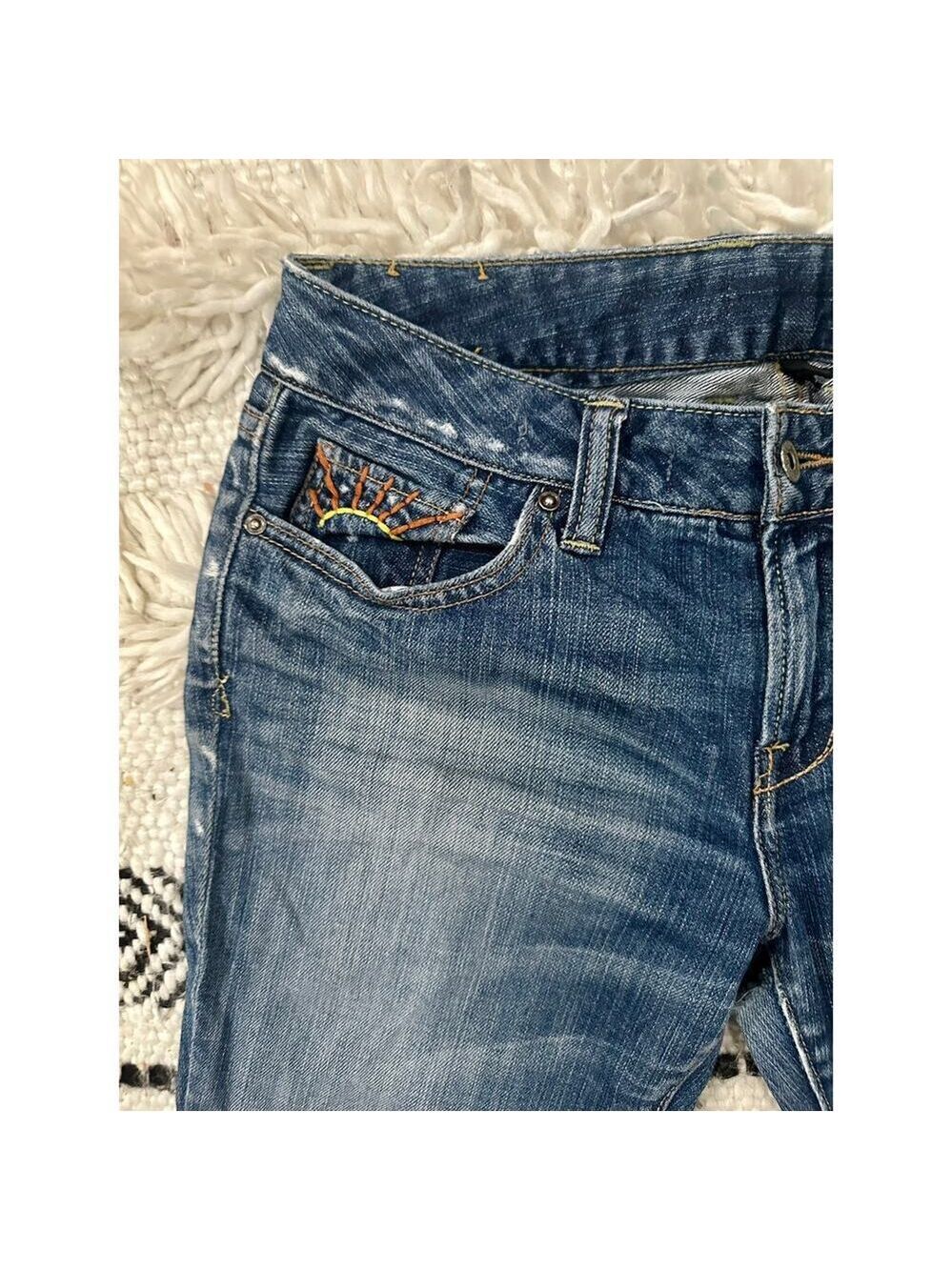 Vintage Lucky Brand Lola Bootcut Jeans 29 Embroidered Pockets Y2K Boho - Picture 6 of 15